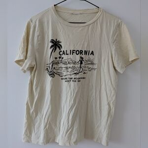 California Graphic Cream Cotton T-Shirt
